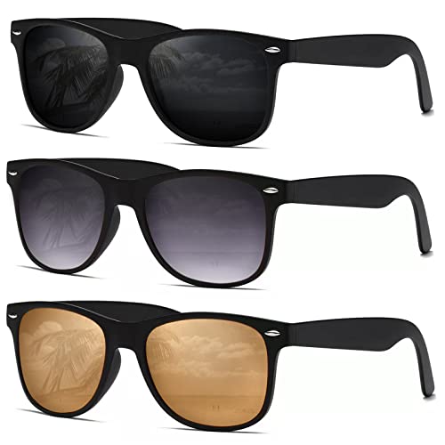 Image of DEMIKOS Sunglasses Men Polarized Sunglasses for Mens Womens Retro Mirror Lens for Driving Fishing UV Protection
