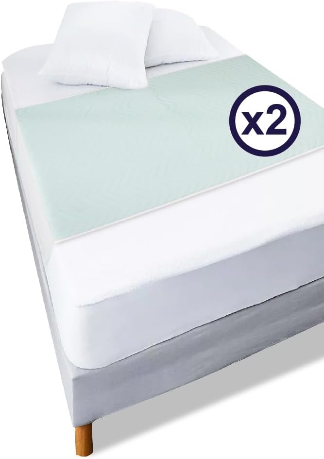 KMINA Washable Bed Pads for Incontinence 5 Layers (x2 units, Single