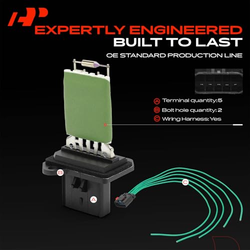 Image of A-Premium Front HVAC Blower Motor Resistor | fit for Dodge Dakota 2005-2012 & Mitsubishi Raider 2006-2009 & Ram Dakota 2011, Replace# 5161067AA