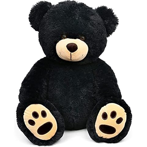 LotFancy Teddy Bear Stuffed Animals Plush 50 cm, Soft Cute Cuddly Stuffed Plush Bear, Gifts for Girls Kids Baby Toddlers, Black, Christmas Toys Cover
