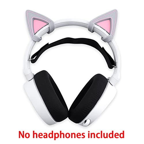 HUYUN Écouteurs en silicone avec oreilles de chat - Accessoire amovible - Compatible avec les casques argentés, gris et blanc mercure – vue 7