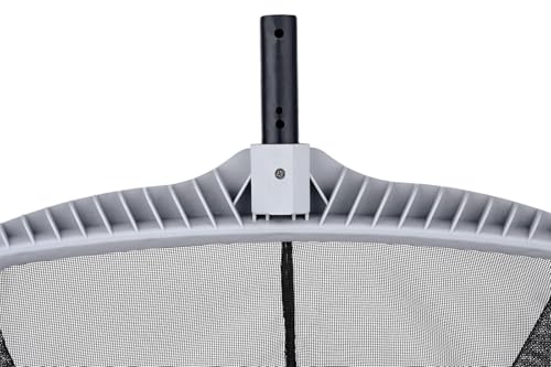 Image of POOLX Heavy Duty Plastic Leaf rake with Long wear Screen mesh Deep net for Pool Cleaning (Gray)