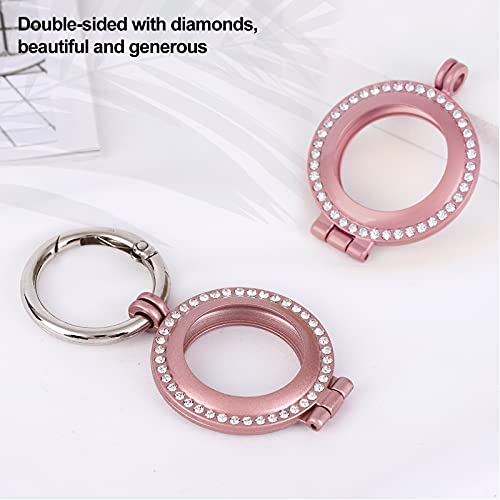 Image of Air Tag Holder for Apple Airtags with Keychain Air Tag Accessories for Luggage Backpack Car Chain Kids Pet Cat Dog Collar (Champagne+Rose Pink)