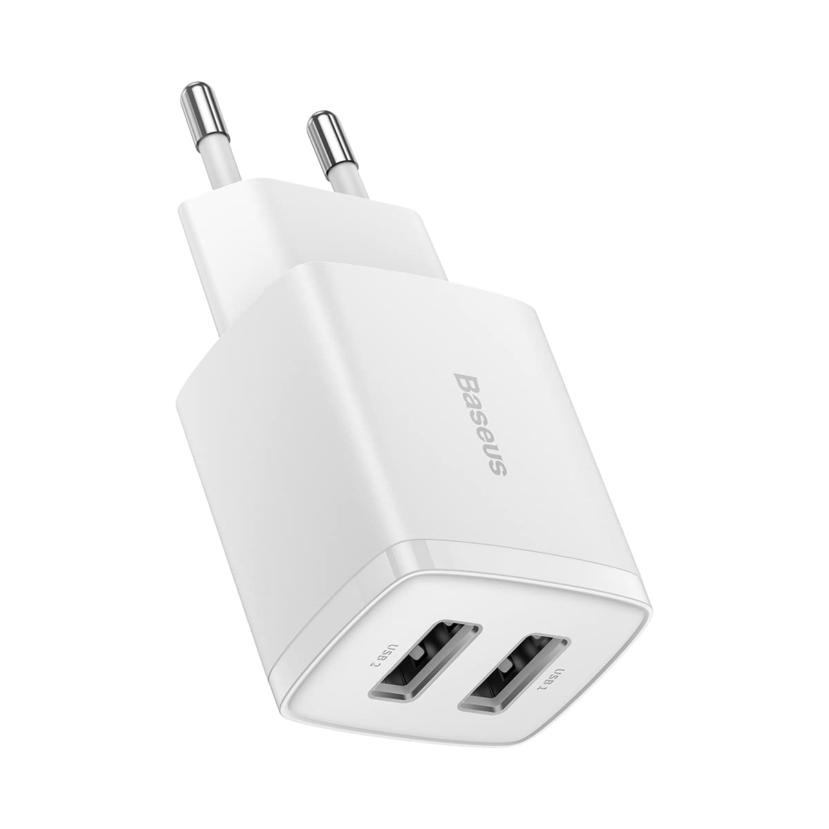 Baseus Travel Charger Kompaktowa ładowarka ścienna U+U, 10,5W EU White (CCXJ0