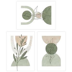 Zfseyuh Lot de 3 Tableau Decoration Murale Salon 40x50cm Set d’Affiches Plantes Esthétique Images Murales Modernes Posters Bohémiens SANS Cadre pour Salon, Chambre, Bureau