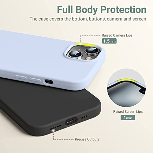 Image of DIZORO Compatible with iPhone 13 Case, Liquid Silicone Case, Full Body Protective Cover, Shockproof, Slim Phone Case, Anti-Scratch Soft Microfiber Lining, 6.1 inch - Sierra Blue