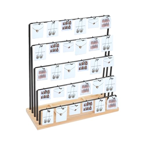 Yallmie Earring Display Stands for Selling, 35 Hooks Earring Holder Organizer Large Capacity Jewelry Display Holder Stands Rack for Earring Cards Keychain