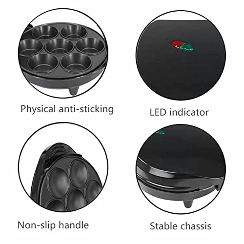 Housewares Cake Maker 110V US Plug 1200W 7 Holes Black Housewares Cake Maker, Cup Cake Maker,7 Holes,Housewares Cake Maker - Thumbnail 4