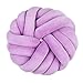 Nicole Knupfer Knotenkissen Knot Kopfkissen Nordische Kreativität Geknotetes Kissen Zierkissen Dekor Spielzeug für Baby Bett Zimmer Sofa (Lila)
