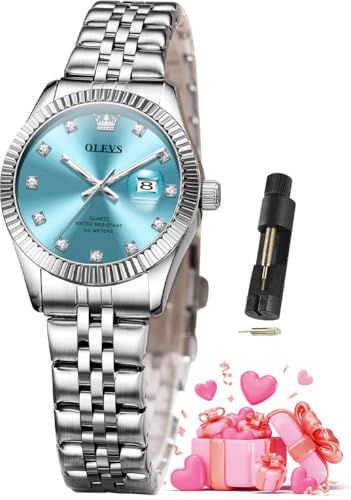 Image of OLEVS Watches for Women Luxury Elegant Stainless Steel Waterproof Luminous Diamond Women's Fashion Watch Ladies Watches for Small Wrists