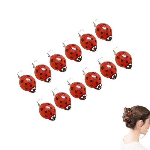 Xanadued 12 Pack Ladybug Hair Clips Ladybug Clips Lady Bug Accessories for Cute Insect Decorative Hair Accessories for Back to School Cosplay