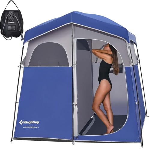 KingCamp Shower Tent, Portable Privacy Tent Outdoor Camping 1/2 Room Toilet Tents with Shower Bag...