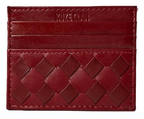 Premium Nappa Leather Card Holder Wallet - Minimalist RFID Blocking Design with 6 Card Slots & Cash Slot - Unisex Expert Craftsmanship, Ideal Gifts for Men & Women, Wallet for Men (Red Wine)