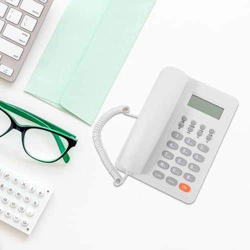 Teléfono de escritorio MAGICLULU con cable blanco para oficina miniatura 5