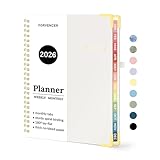 2026 Planner, Forvencer Calendar Planner Weekly and Monthly, Jan 2026-Dec 2026, 6' X 8', Hardcover Agenda Book, Daily Journal Organizer with Inner Pocket, Notebook for Office School, A5, Off-white