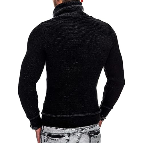 Mens Shawl Collar Pullover Sweaters Fashion Diamond Knit Sweater Stylish Knitwear Lightweight Jumper2