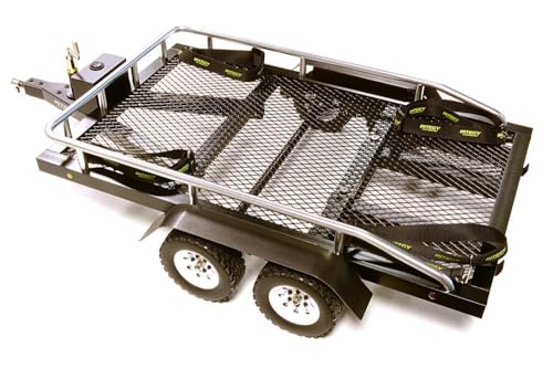 Integy RC Machined Alloy Flatbed Dual Axle Car Trailer Kit for 1/10 Scale RC 580x320x110mm