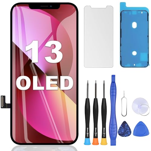 ZOETEC OLED for iPhone 13 Screen Replacement, 6.1 inches Full HD Retina Display Touch Screen Digitizer Frame Assembly with Repair Tools Kit