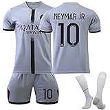 XINLINLIN Paris Trikot Kinder Trikot PSG Fußball Trikot Set 22/23 Away Football Jersey Dreiteiler Herren, Nr.30/10/7 Sporttraining T-Shirts und Shorts Fußballtrikot Set für Jungen Kids
