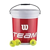 Wilson Tennisbälle Team Trainer, gelb, Eimer mit 72 Bällen, WRT131200