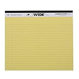 Roaring Spring Paper Products WIDE Landscape Pad, 11 x 9.5 Inches, 40 Lined Sheets, Canary (74501)