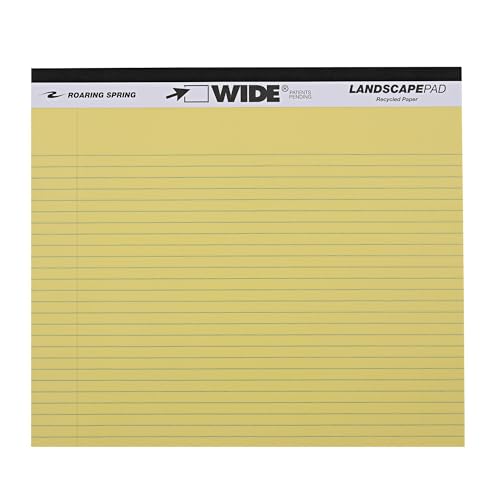 ROARING SPRING Wide Landscape Legal Pad, Canary Yellow, 11