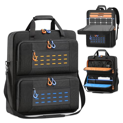 Byiecld Solar Panel Storage Bag, Padded Carrying Case Fits for 2 Panels, Water-Resistant Protective...