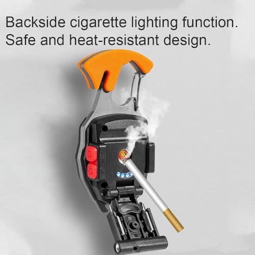 Image of KRESHU Emergency Light Rechargeable | 7-in-1 Car Keychain Flashlight with Electric Lighter, Screwdriver, Bottle Opener, Magnetic Work Light, Emergency Torch for Camping, Car, Home & Outdoor Use