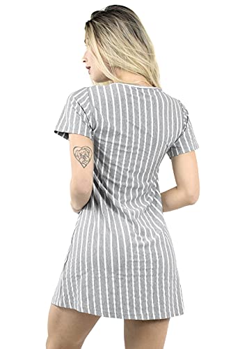 Camisa Longline BOYOU Los Angeles Vestido Camisão Feminino 284 (Azul, G)