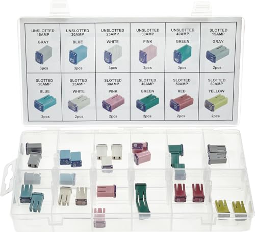 Swordfish 51220 Automotive Slow Blow Micro Female Mcase Cartridge Fuse Assortment for Ford F150, Ram, Surabu & Mazda Cars SUVS & Trucks, Pack of 29 Pieces