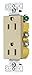 Residential Decorator Duplex Receptacle, 15 Amp, 125V, Push & Side Wire Terminal, Grounding, Ivory