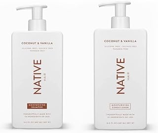 Native Set of Shampoo and Conditioner (Coconut&Vanilla) | Sulfate Free, Paraben Free, Dye Free, with Naturally Derived Clean Ingredients| 16.5, 2, 1.3 ounces