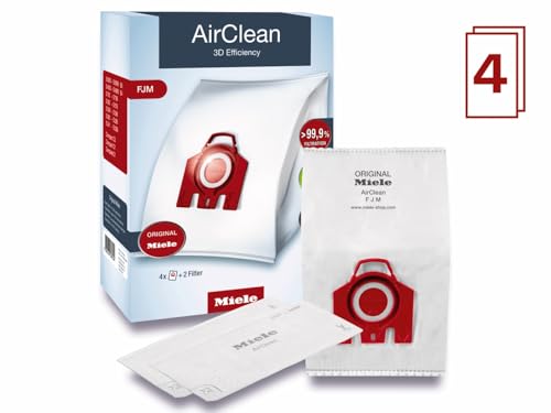 Miele Genuine FJM HyClean Air Vacuum Cleaner Bags for Miele Complete C1, Compact C1, Compact C2, S6 & S4 Vacuum Cleaners, Pack of 4 Vacuum Bags and 2 Filters by Miele - Used condition - US$19.81