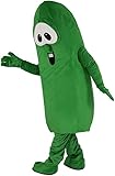 Premium American Larry the Cucumber Mascot Costumes & COOL FANS Inside (Default, Medium: 5'7' to 5'11')