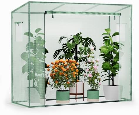 Small Lean to Greenhouse: Which 5 Will Transform Your Garden? 2 Greenhouse, Phonjoroo Lean to Small Greenhouse w/ 2 Side Windows & Zipper Rolling Door Tomato Greenhouses w/ Thicken PE Cover Outdoor Plant House Portable Small Hot House Winter Storage