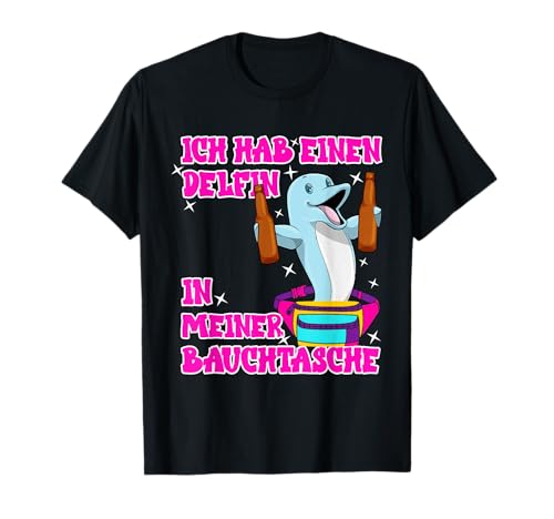 Delfin in meiner Bauchtasche Party Outfit Sommer Mallorca T-Shirt