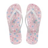 Xpyeesfuen Polka Dots Women's Flip Flop Sandal in Rubber Sole with Non-Slip Pattern & Bouncy Footbed Women Walking Sandals All-Day Comfort