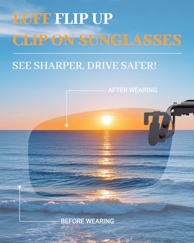 LUFF Polarized Clip on Sunglasses for women and men,sunglasses clip for car visor,UV400 Outdoor/Driving/Fishing3