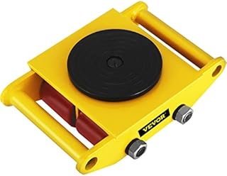 OrangeA 6T Industrial Mover 13200LBS Machinery Skate with Steel Rollers Cap 360 Degree Rotation, Yellow