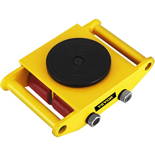VEVOR Industrial Machinery Mover with 360°Rotation Cap 13200lbs 6T Dolly Skate Fastship 4 Rollers, Yellow by VEVOR - Used condition - CA$34.36