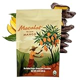 Macalat Sweet Dark Chocolate Mangos, Organic 70% Peruvian Chocolate Covered Mango, No Added Sugar, High Fiber and Vitamins, Low-GI Energy, Plant-Based and Vegan, 8 oz