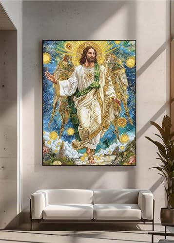 RNXAOPEN 5D Diamond Painting, Sol Hombre Pintura de Diamante, Redondo Taladro Completo DIY Diamante Painting, Gemas Artesanía kit de Arte de Mosaico para Principiantes y Regalo 20x30cm PjY1242 V-1