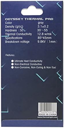 Thermalright Thermal Pad 12.8 W/mK, 85x45x1.5mm, Non Conductive Heat Resistance, Extreme Odyssey Silicone Thermal Pads for PC Laptop Heatsink/GPU/CPU/LED Cooler (1.5mm)