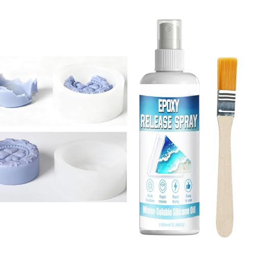 Epoxy Mold Release Spray - 100ml Mold Removal Lubricant - Epoxy Release Agent | for Garage Craft Room Studio Candle Soap Making Concrete Plaster Casting Home Workshop