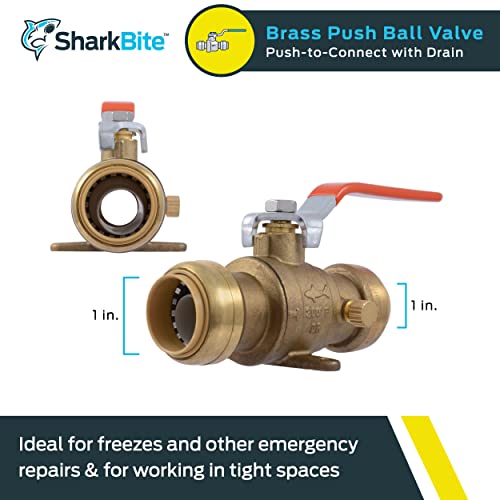 SharkBite Max Ball Valve with Drain Vent and Mounting Bracket, Push to Connect Brass Plumbing Fitting, PEX Pipe, Copper, CPVC, PE-RT, HDPE - Image 3