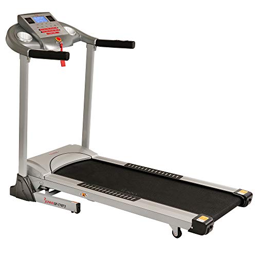 Sunny Health & Fitness Electric Folding Treadmill With Auto Incline, Lcd And Pulse Monitor, Speakers, Shock Absorb, 285 Lb Max Weight And Body Fat Calculator - Sf-T7873,Gray #TOP1