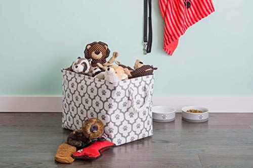 image for Bone Dry Pet Storage Collection Lattice Paw Print, Small Rectangle, Wh
