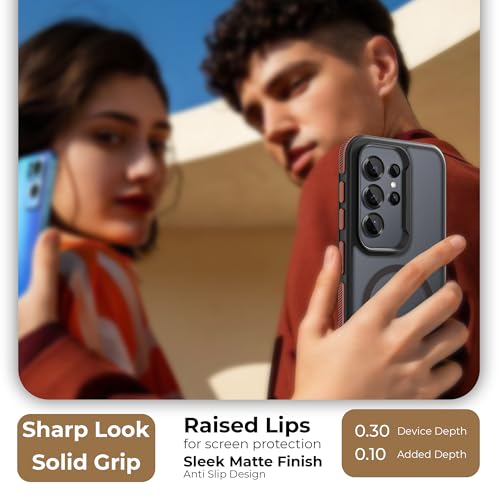 Image of A rtistque Compatible with Mag-Safe Frosted Ultra Matte Back Cover Case for Samsung Galaxy S25 Ultra 5g | Smooth Sides with Grip | Protective Design | Raised Camera Edges | S25 Ultra Case - Brown