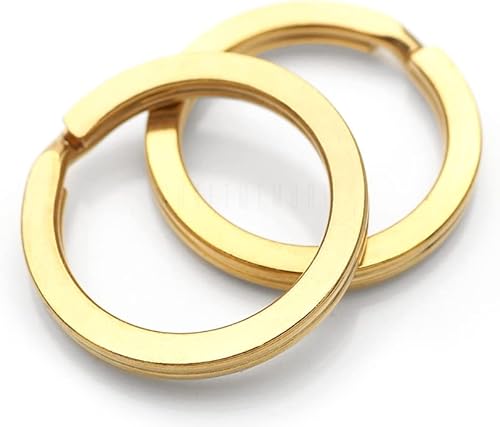 Miniatura 3 de CRAFTMEMORE 4 llaveros de latón macizo con conector de anillo dividido para manualidades