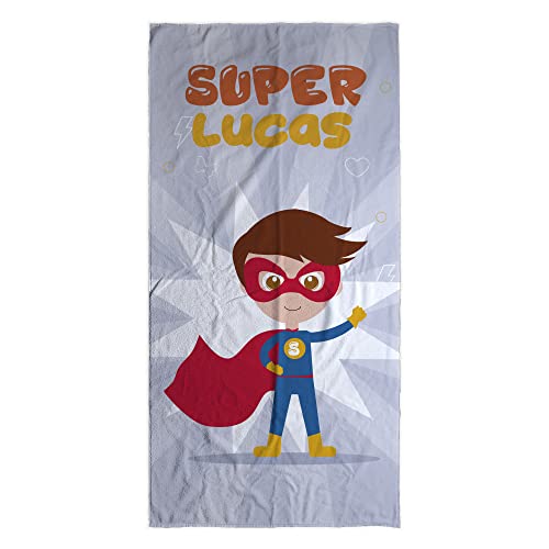 LolaPix Toalla Personalizada con Nombre. Toalla Niño. Toalla Playa. Toalla Piscina/Piscina. Algodón y Microfibra. Regalos Originales. Varios Tamaños. Dino Cocodrilo Infantil. Super NIÑO